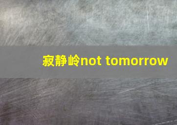 寂静岭not tomorrow